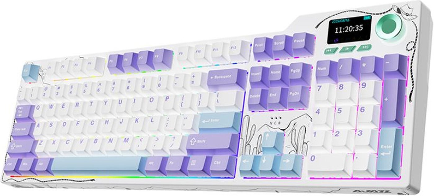 Клавиатура Ajazz AK35I V4 (фиолетовый/белый/синий, Ajazz Avocado)