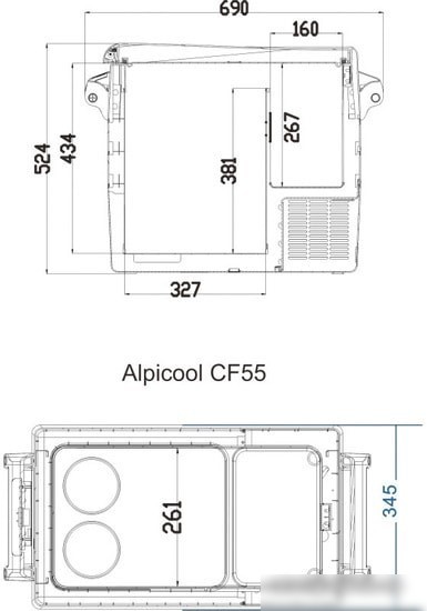 Компрессорный автохолодильник Alpicool CF55