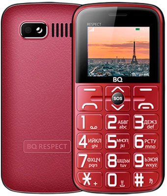 Кнопочный телефон BQ BQ-1851 Respect (красный)