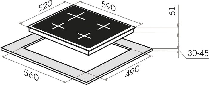 Варочная панель MAUNFELD EEHE.64.5EB/KG