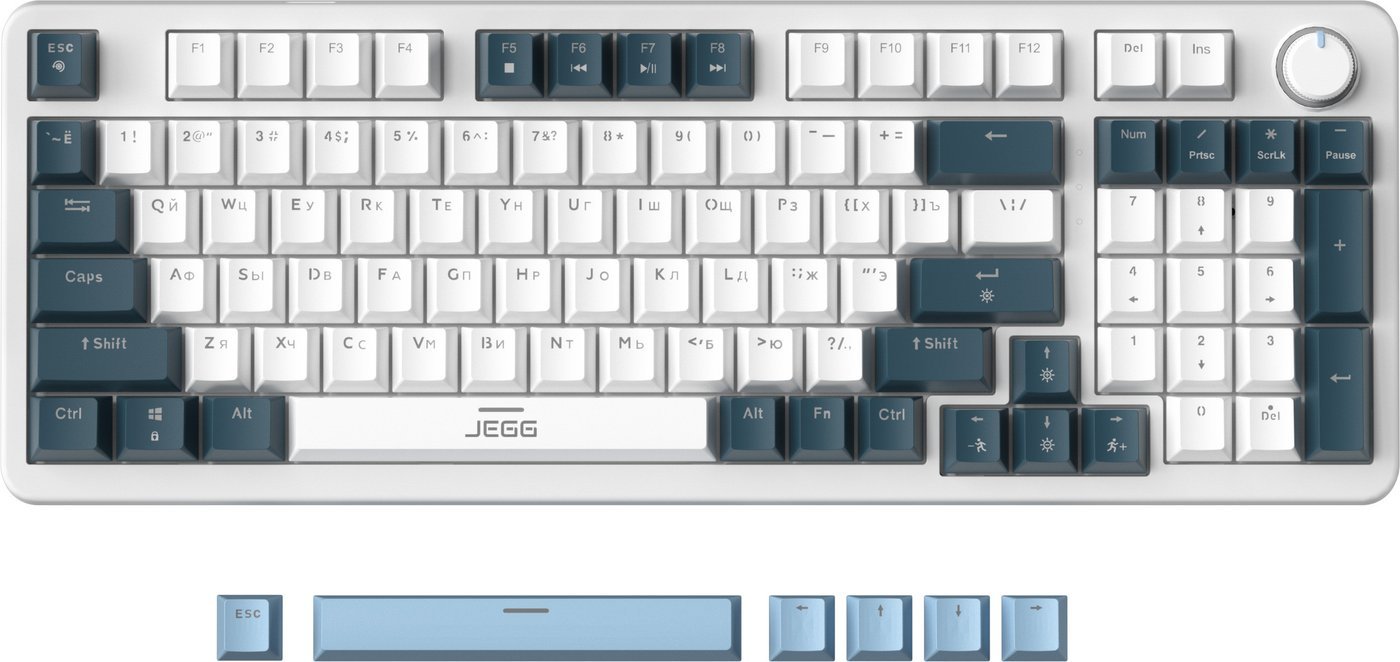 Клавиатура JEGG ZA98 White Navy Blue (TNT Red)