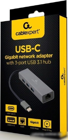 USB-хаб Cablexpert A-CMU3-LAN-01