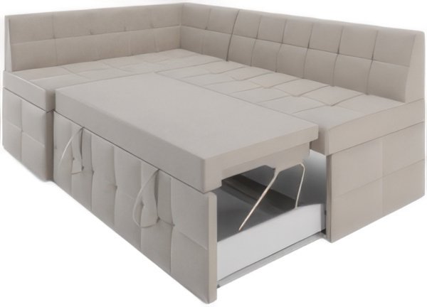Угловой диван Мебель-АРС Атлантис левый 212x84x135 (бежевый Star Velvet 6 Light Beige)