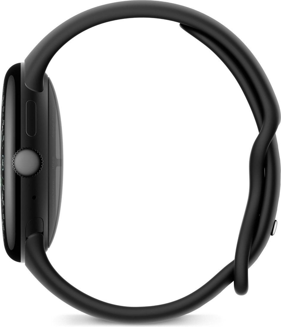 Умные часы Google Pixel Watch 4 45 мм (черный матовый/обсидиан, спортивный силиконовый ремешок)