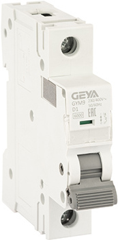 Выключатель автоматический GEYA GYM9 1P 1А D 6кА GYM91P1D