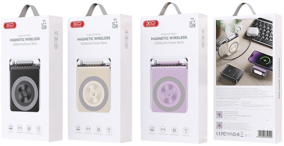 Внешний аккумулятор XO PR226 10000mAh (фиолетовый)