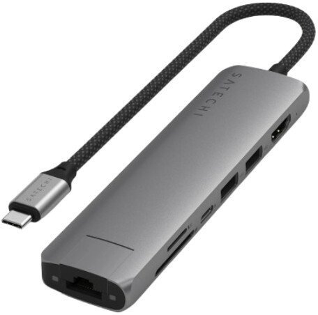 Док-станция Satechi 7-in-1 USB-C Slim Multiport Adapter with Ethernet ST-P7SM (серый)