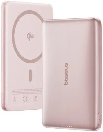 Внешний аккумулятор Baseus PicoGo AM41 Ultra-Slim Qi2 Magnetic Power Bank 10000mAh (розовый)