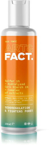 Art&Fact Тоник для лица Sulfur 1% + Hydrolyzed Corn Starch 1% + Сomplex of extracts (150 мл)