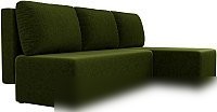 Угловой диван Mio Tesoro Берген 179 правый (микровельвет, зеленый)