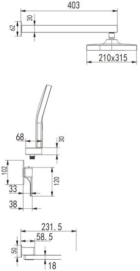 Душевая система Rose R1035