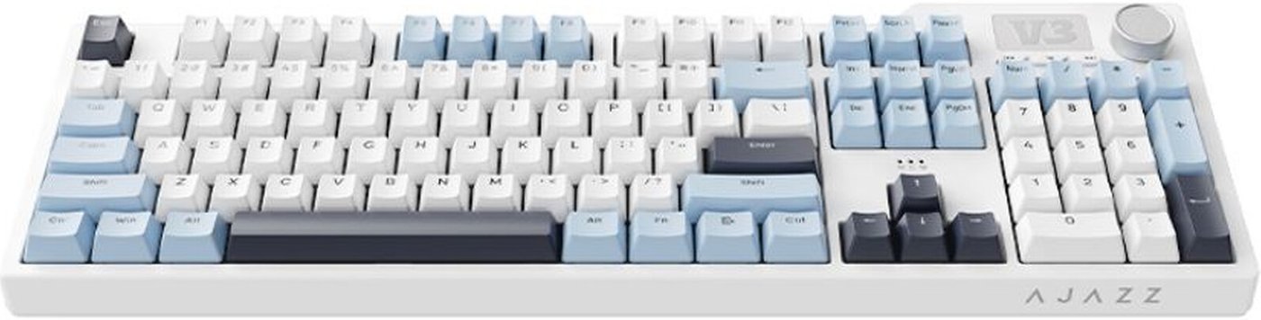 Клавиатура Ajazz AK35I V3 (синий/белый/черный, Ajazz Sea Salt)