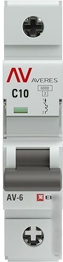 Выключатель автоматический EKF Averes AV-6 1P 10A (C) 6kA mcb6-1-10C-av