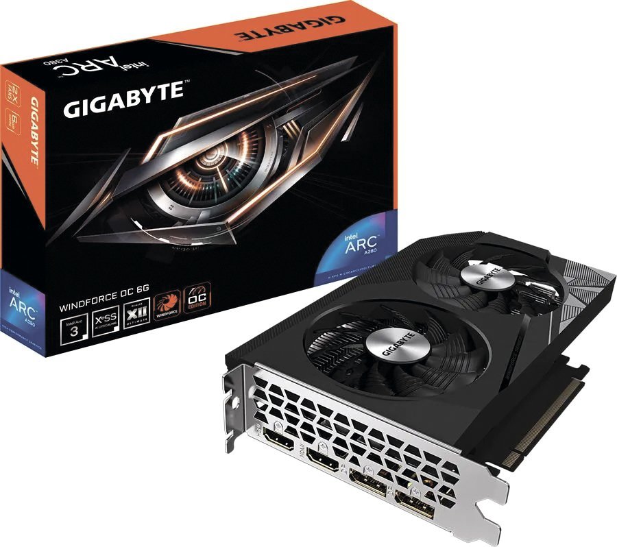 Видеокарта Gigabyte Intel Arc A380 Windforce OC GV-IA380WF2OC-6GD