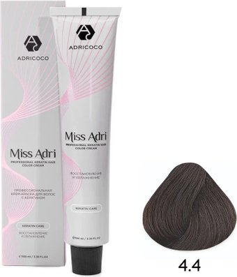 Крем-краска Adricoco Miss Adri 4.4 (100мл, коричневый медный)