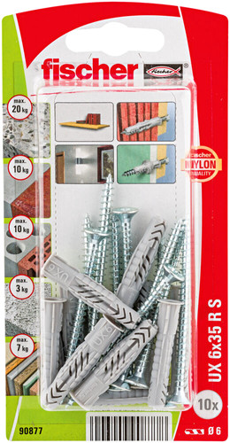 Дюбель универсальный Fischer UX d.6 90877f (10 шт)