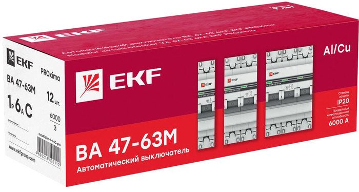 Выключатель автоматический EKF PROxima 3P 50А (C) 6кА ВА 47-63M mcb4763m-6-3-50C-pro
