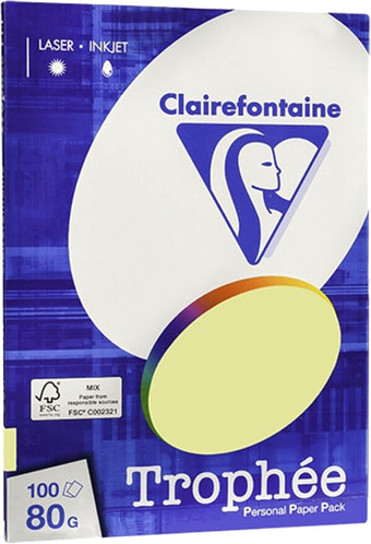 Офисная бумага Clairefontaine Trophee A4 80 г/кв.м 100 л 4107C (светло-желтый)
