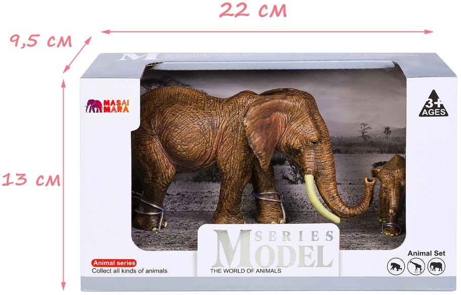 Набор фигурок Masai Mara Мир диких животных. Семья слонов MM211-205