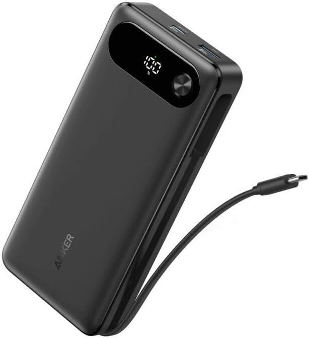 Внешний аккумулятор Anker Power Bank Built-in USB-C A1383 87W 20000mAh (черный)