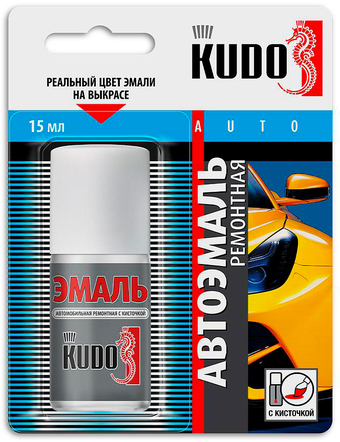 Автомобильная краска Kudo Эмаль автомобильная ремонтная с кисточкой KU-70601 (15 мл, с кисточкой, Черный 601)