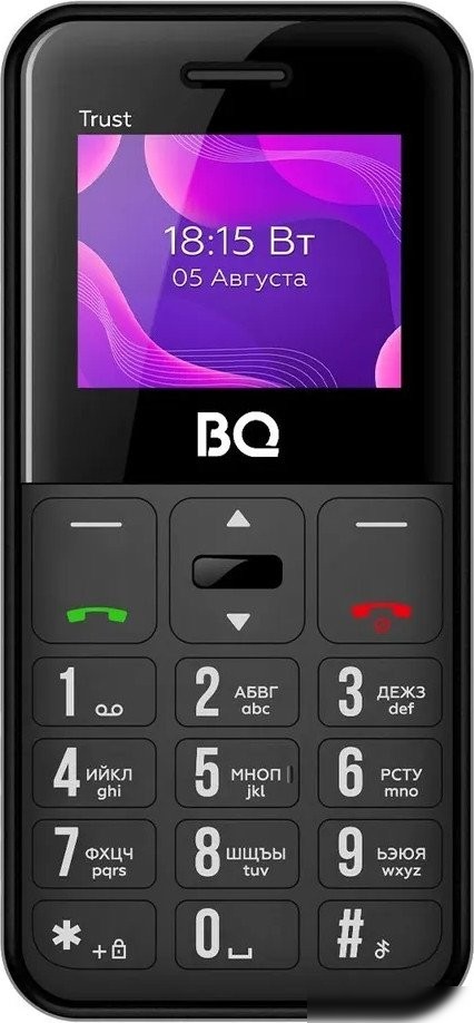 Кнопочный телефон BQ BQ-1866 Trust (черный)