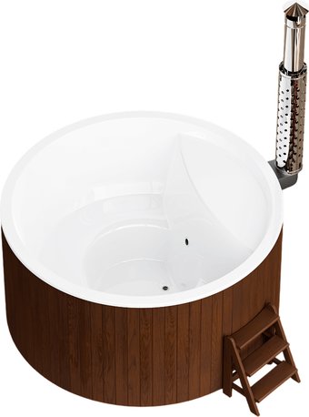 Купель PolarSpa Elite термососна 220 (темный, с хромотерапией и утеплением композитной чаши)