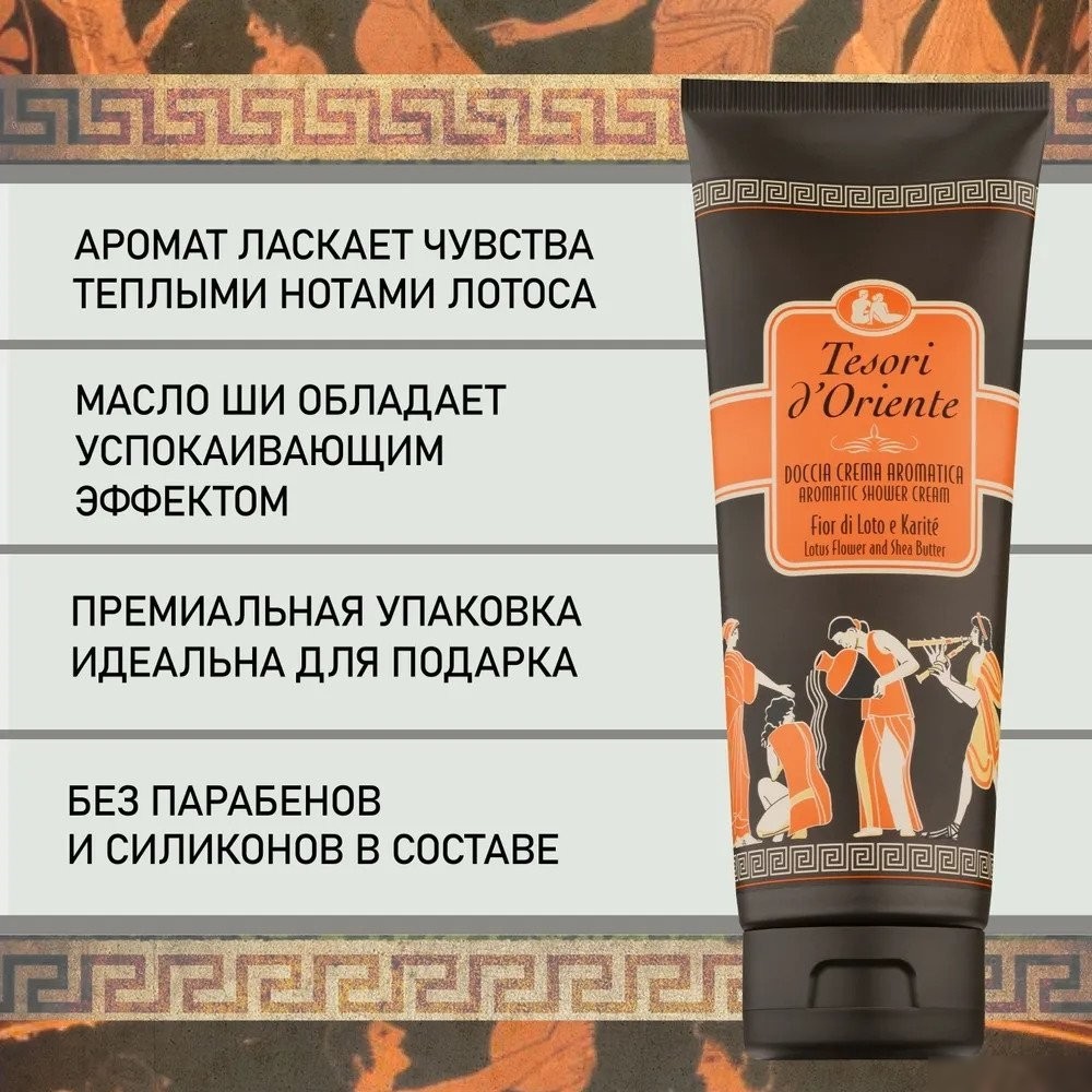 Tesori d'Oriente Крем-гель для душа Цветок лотоса и масло ши 250 мл