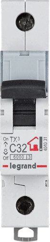 Выключатель автоматический Legrand TX3 1P C 32A 6кА 1M 404031