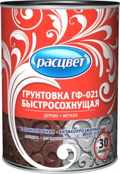 Алкидная грунтовка Расцвет ГФ-021 универ. антикорроз. быстросохн. (красный/коричн., 1 кг)