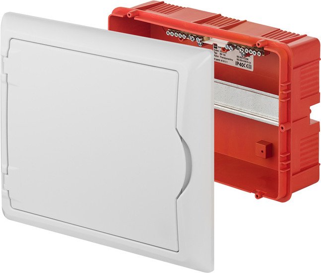 Бокс пластиковый Elektro-Plast Eco Box 1x8M, N/PE 2x 2x16+5x10mm2, белая пласт. дверь, белый RAL9003, 240x300x102mm, IP40