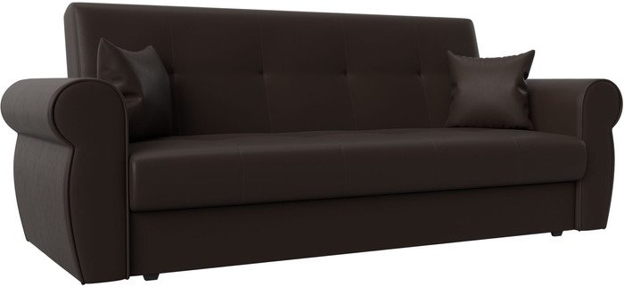 Диван Лига диванов Лига-019 118384 (экокожа, коричневый/подушки коричневый)
