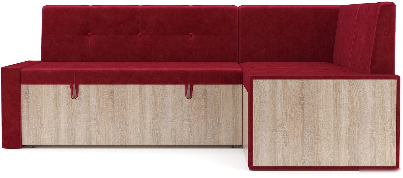 Угловой диван Мебель-АРС Таллин 191x83x121 (бархат красный Star Velvet 3 Dark Red)
