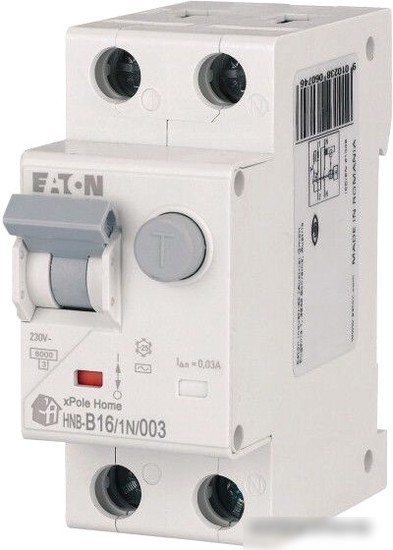 Дифференциальный автомат Eaton HNB-B161N003 1P+N 16А В 6кА 30мА АС 2М 195121