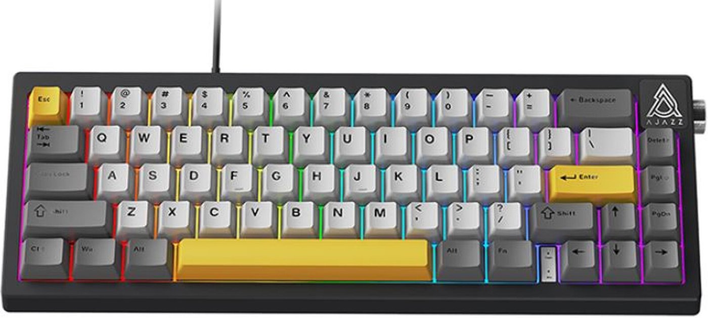 Клавиатура Ajazz AK650 Wired (серый/белый/желтый, Ajazz Bright Moon)