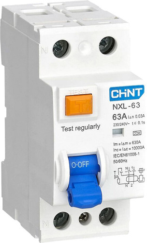 Устройство защитного отключения Chint NXL-63 1P+N 25А 30мА тип AC 6кА 280721