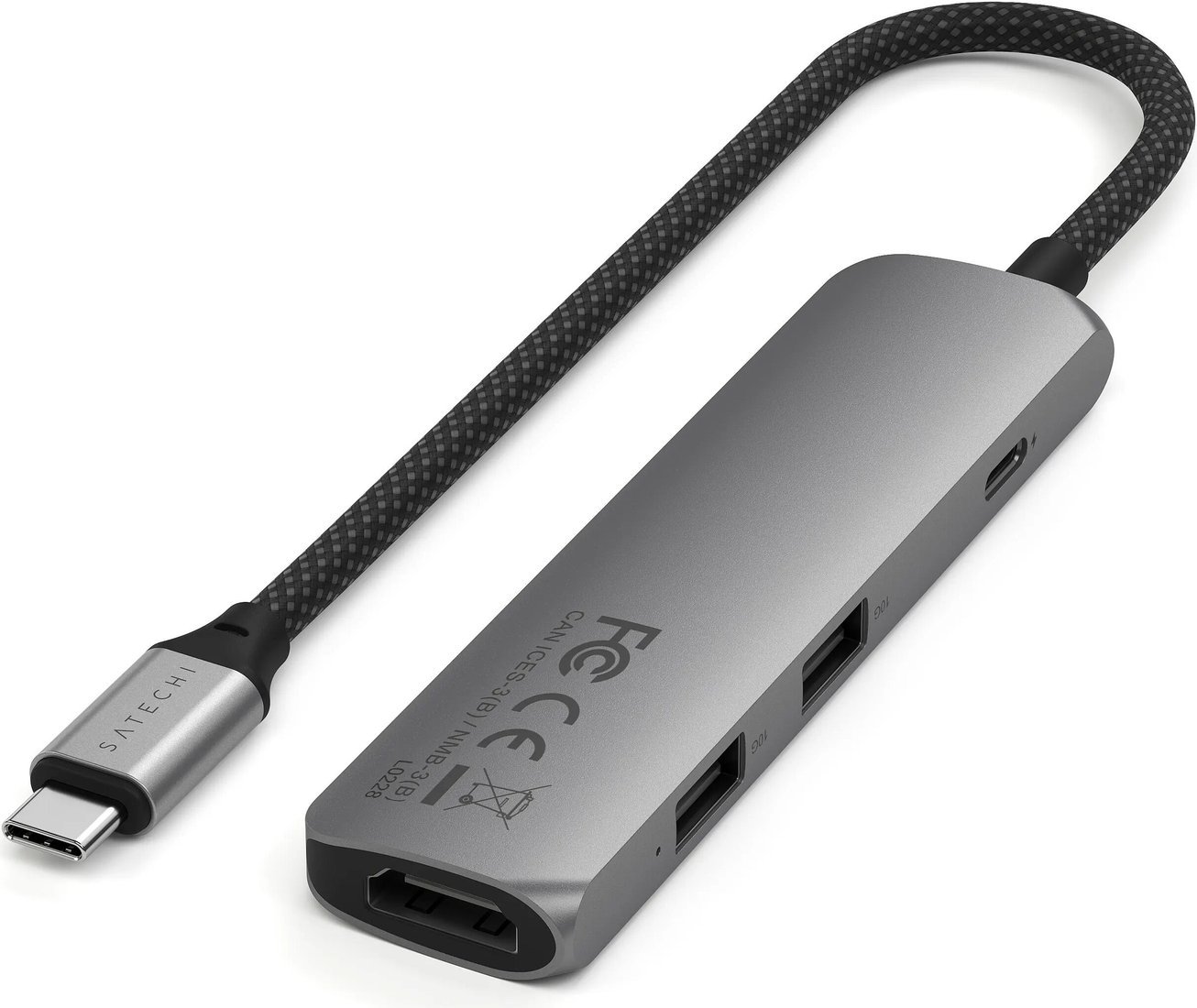 Док-станция Satechi 4-in-1 USB-C Slim Multiport Adapter 4K ST-P4SM (серый)