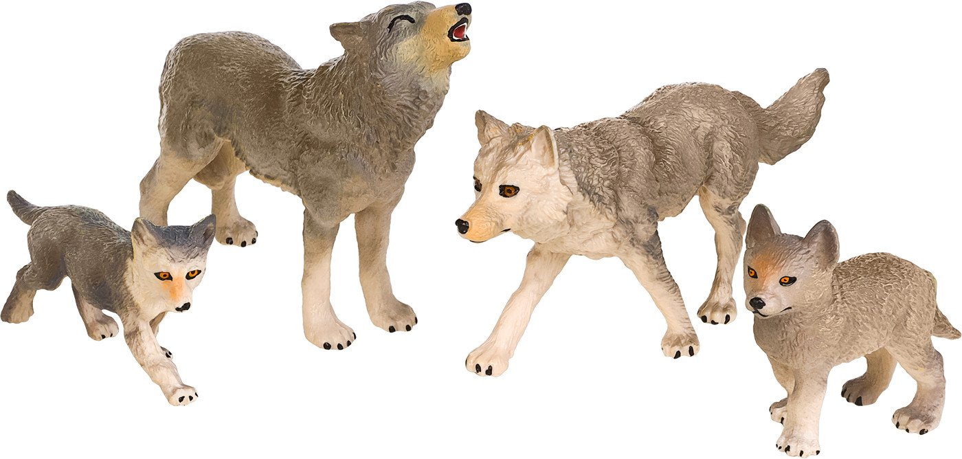 Набор фигурок Masai Mara Мир диких животных. Семья серых волков MM211-212