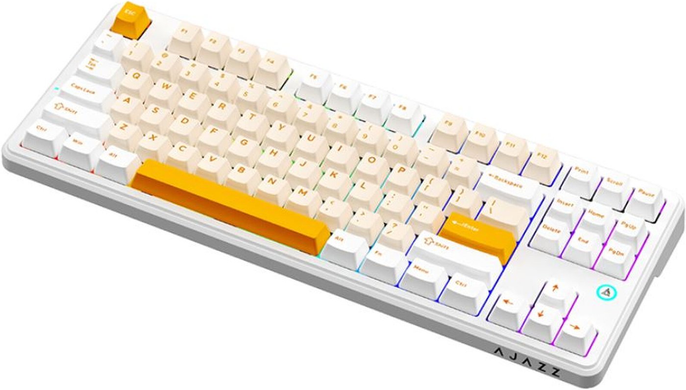Клавиатура Ajazz AK870 V2 (желтый/белый, Ajazz Daydream)