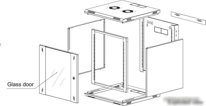 Шкаф телекоммуникационный Lande PROlineB LN-PRB-06U6045-BL-F 19" 6U