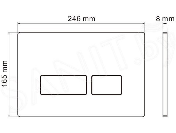Унитаз подвесной Roxen Simple Compact в комплекте с инсталляцией StounFix Slim 6 в 1 966808 (кнопка: серый гранит)