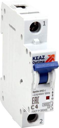 КЭАЗ 1P C 16А 6кА OptiDin BM63-1C16-УХЛ3 260503