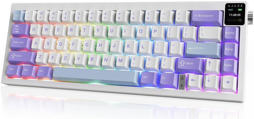 Клавиатура Ajazz AK650 (белый/фиолетовый/голубой, Ajazz Flying Fish)