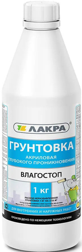 Акриловая грунтовка Лакра Влагостоп 1 л