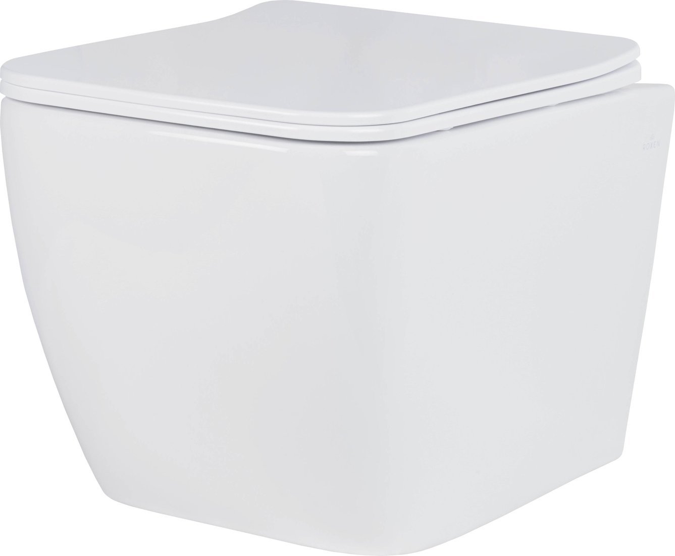 Унитаз подвесной Roxen Cube Tornado в комплекте с инсталляцией StounFix Dual Fresh 6 в 1 868628 (кнопка: брашированное золото матовая)