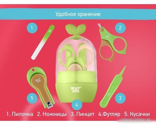 Набор для маникюра и педикюра Roxy Kids Листик RPS-003-G