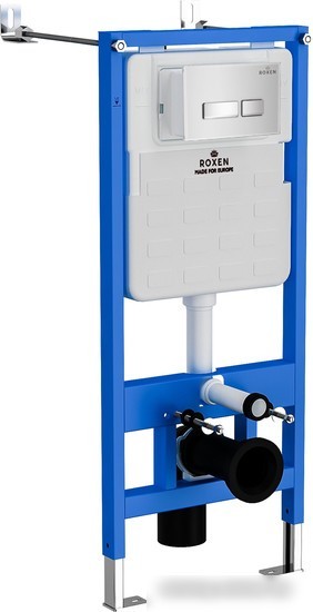 Унитаз подвесной Roxen Porto One Rimless 6 в 1 StounFix Slim 639404 (белое стекло)