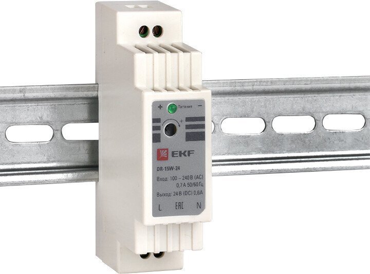 Блок питания на DIN-рейку EKF PROxima DR-15W-24