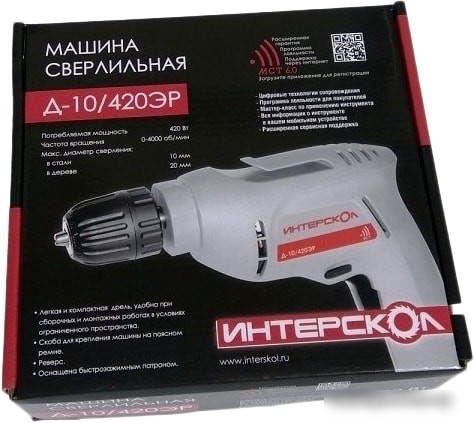 Безударная дрель Интерскол Д-10/420ЭР