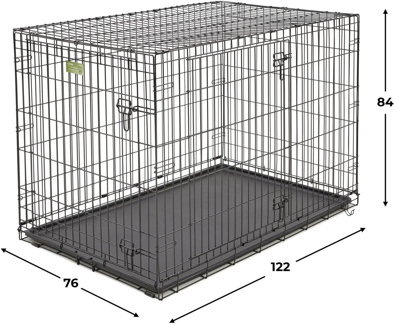 Клетка Midwest iCrate для собак 2 двери 1548DD (122x76x84см, черный)
